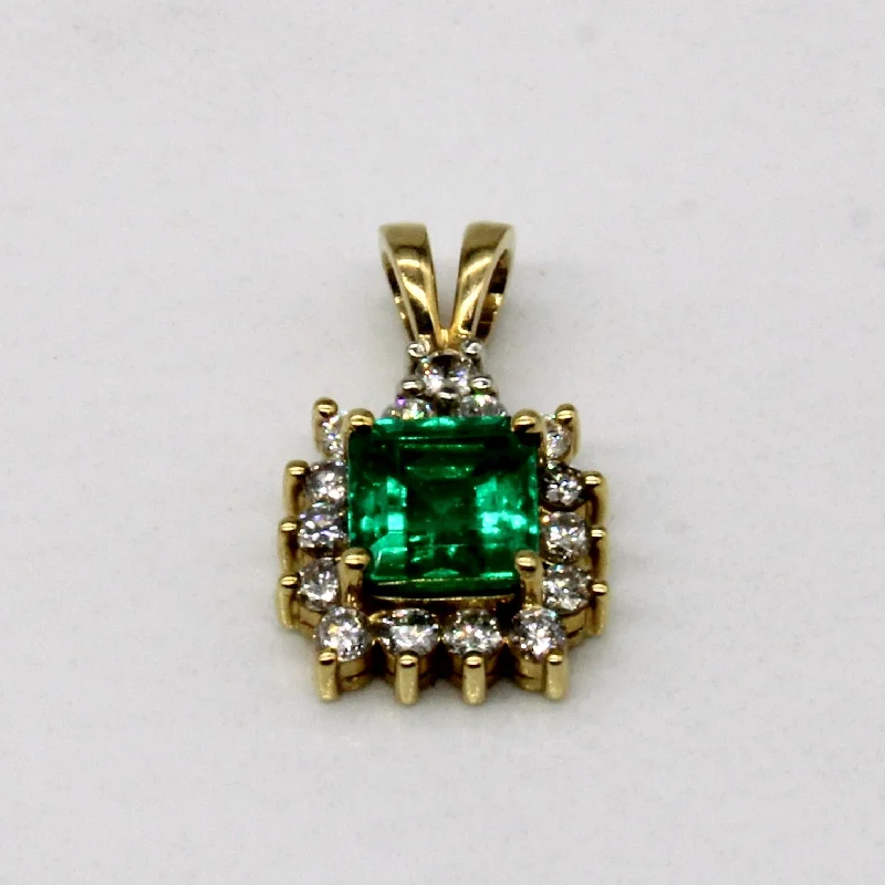 gothic skull ring for men Emerald & Diamond Pendant | 1.02ct, 0.40ctw |