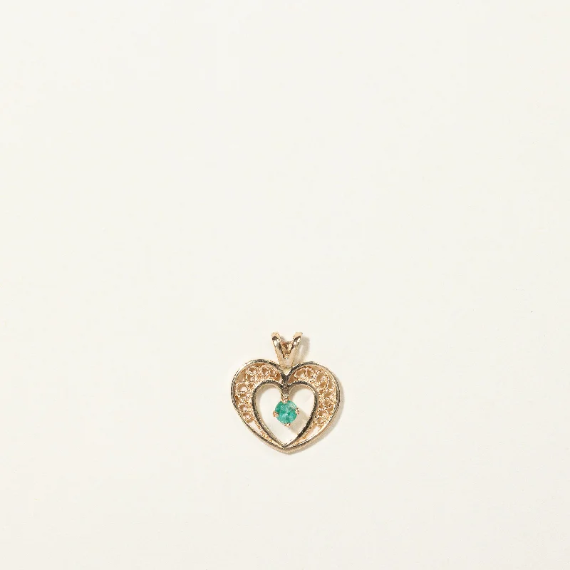 elegant pearl bridal set Emerald Heart Pendant | 0.05ct |