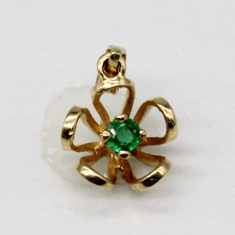 small diamond cross pendant Emerald Flower Pendant | 0.06ct |