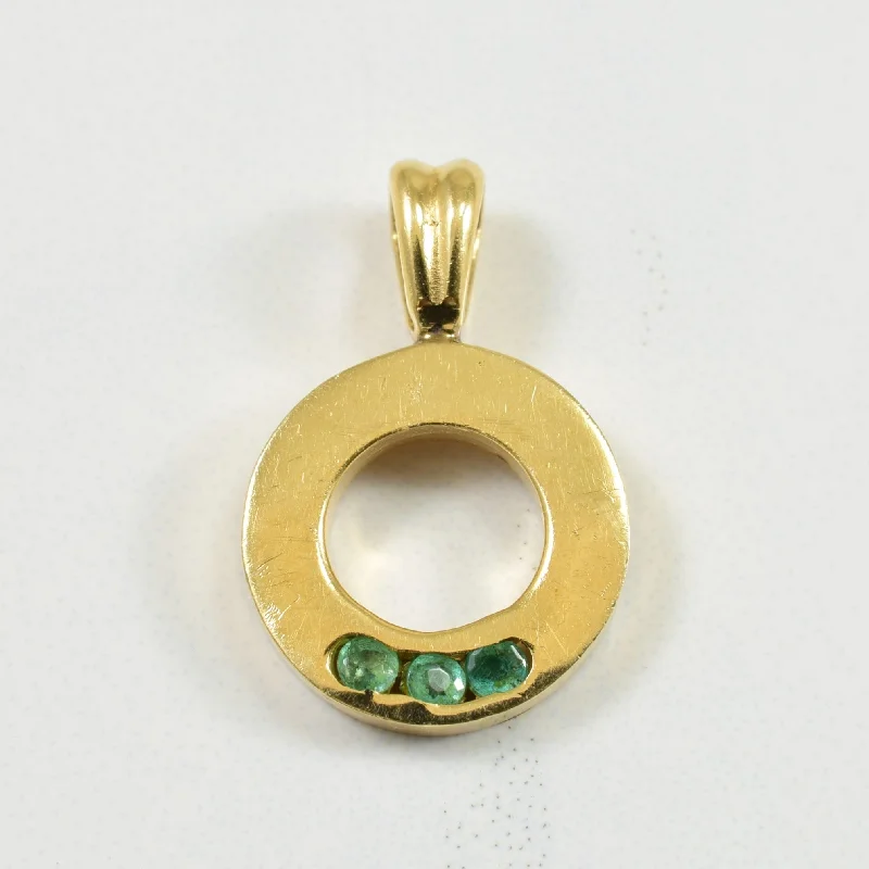cubic zirconia tennis necklace Emerald Three Stone Pendant | 0.09ctw |