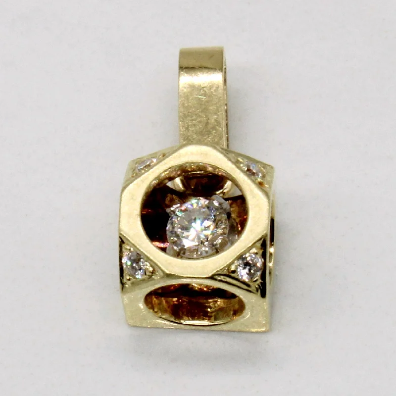 Floating Diamond Cube Pendant | 0.14ctw |