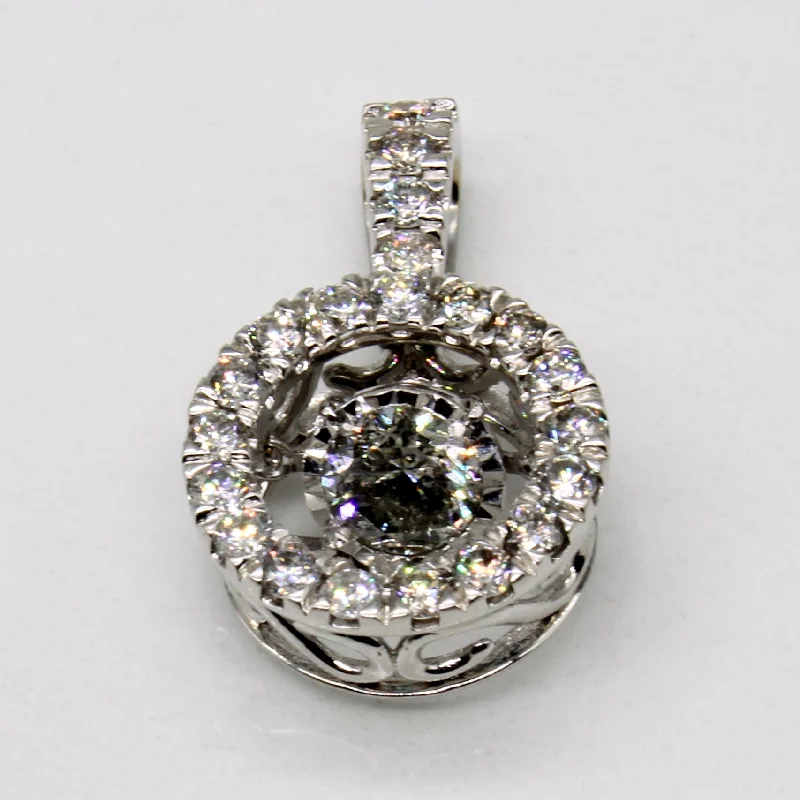 gothic black onyx ring men Floating Diamond Pendant | 1.00ctw |
