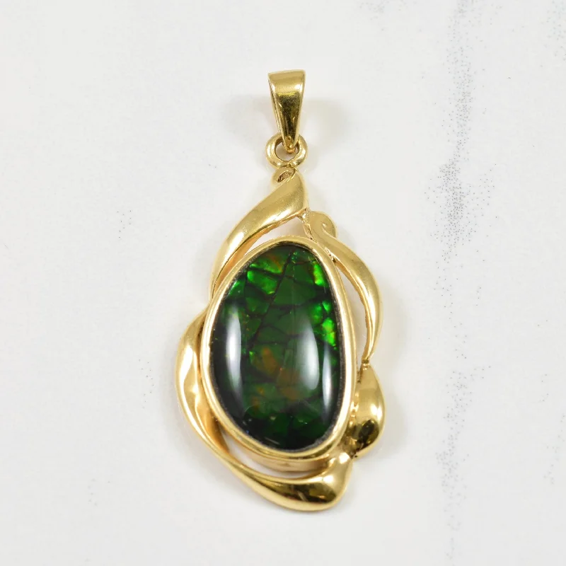 personalized couple’s bracelet engraved Free Form Ammolite Pendant | 3.00ct |