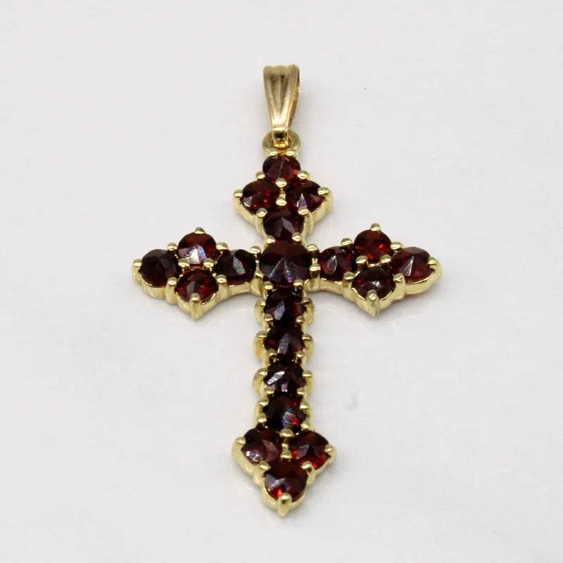 natural garnet gemstone ring Garnet Cross Pendant | 1.70ctw |
