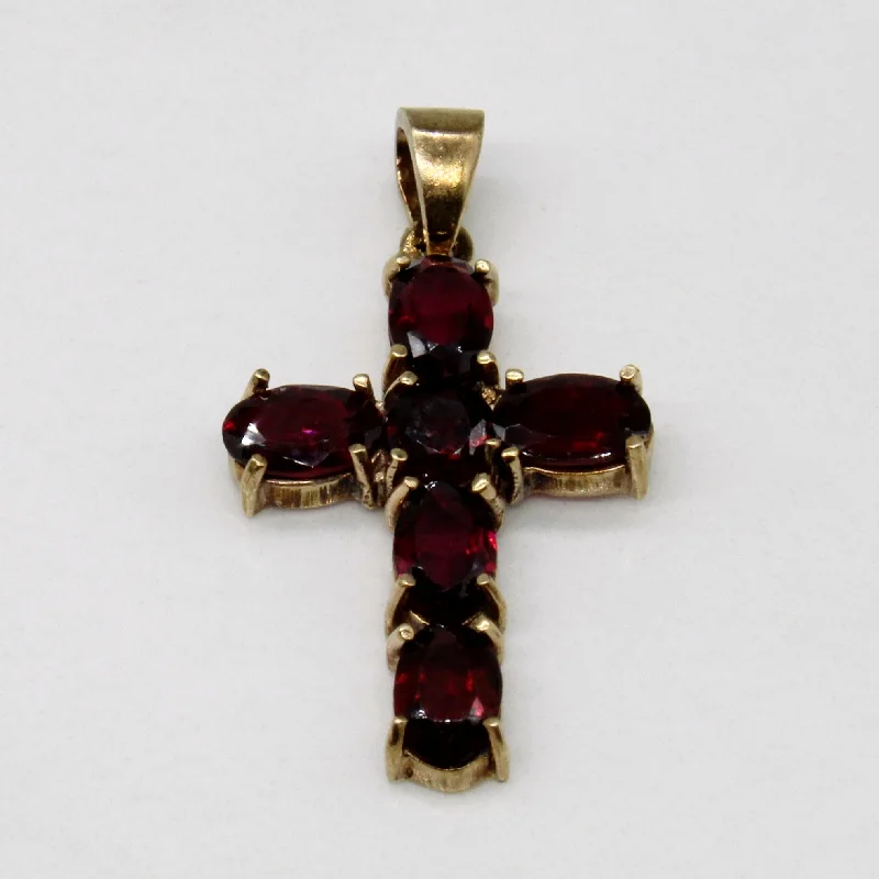 gemstone cluster earrings silver Garnet Cross Pendant | 2.50ctw |