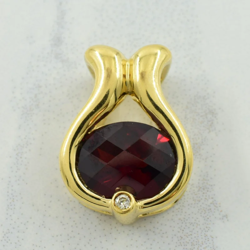 personalized couple rings Garnet & Diamond Pendant | 2.20ct, 0.01ct |