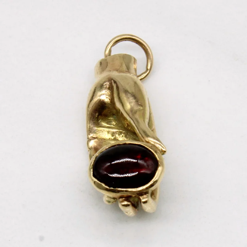 sterling silver toe ring set Garnet Hand Charm / Pendant | 0.71ct |