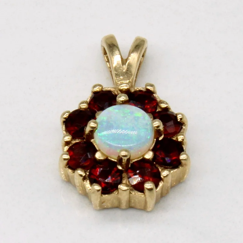 simple engraved wedding ring Garnet & Opal Pendant | 0.72ctw, 0.11ct |
