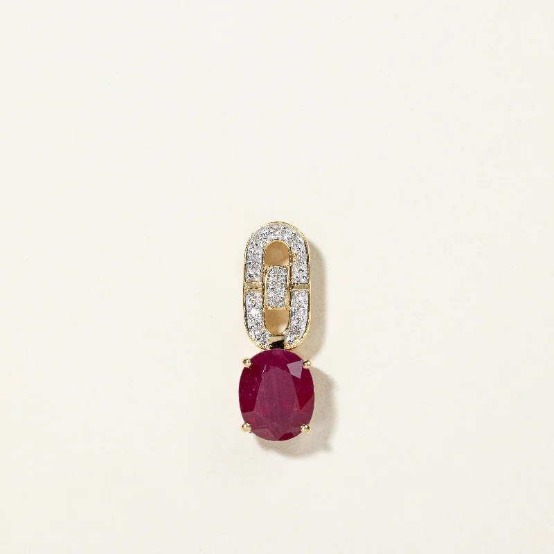 rose gold anklet chain Glass Filled Ruby & Diamond Pendant | 4.70ct, 0.05ctw |