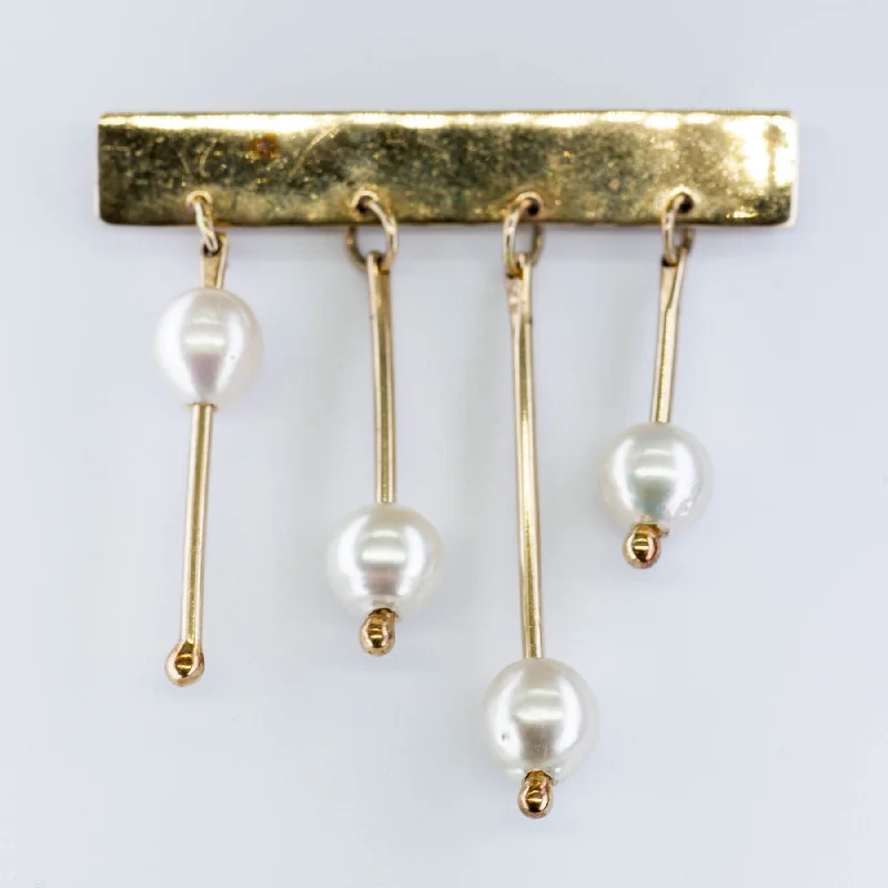 diamond tennis bracelet real Hanging Pearls Gold Brooch