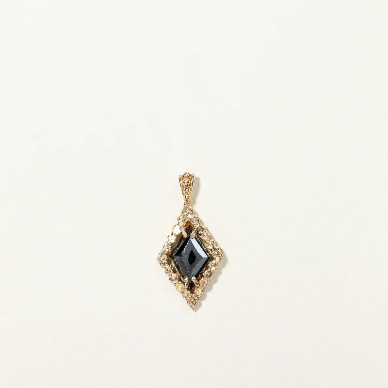boho gold leaf ring Hematite Pendant | 2.35ct |