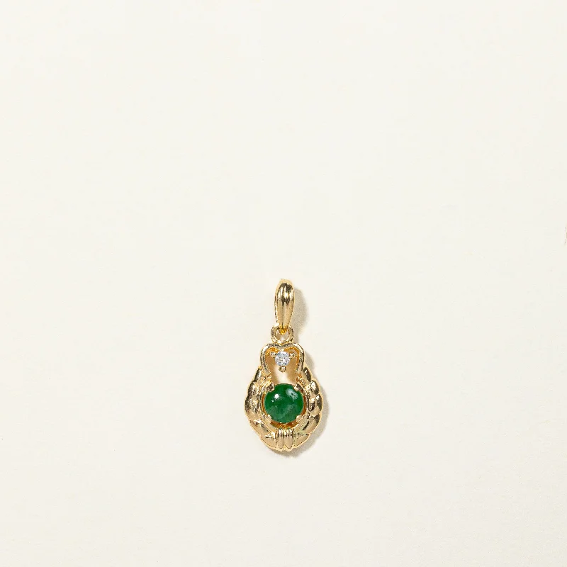 opal and gold earrings Jadeite & Diamond Pendant | 0.30ct, 0.02ct |