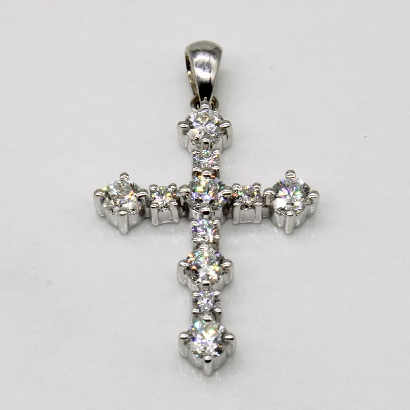 vintage cameo brooch jewelry 'Jiliaev Jewelry' Diamond Cross Pendant | 0.94ctw |