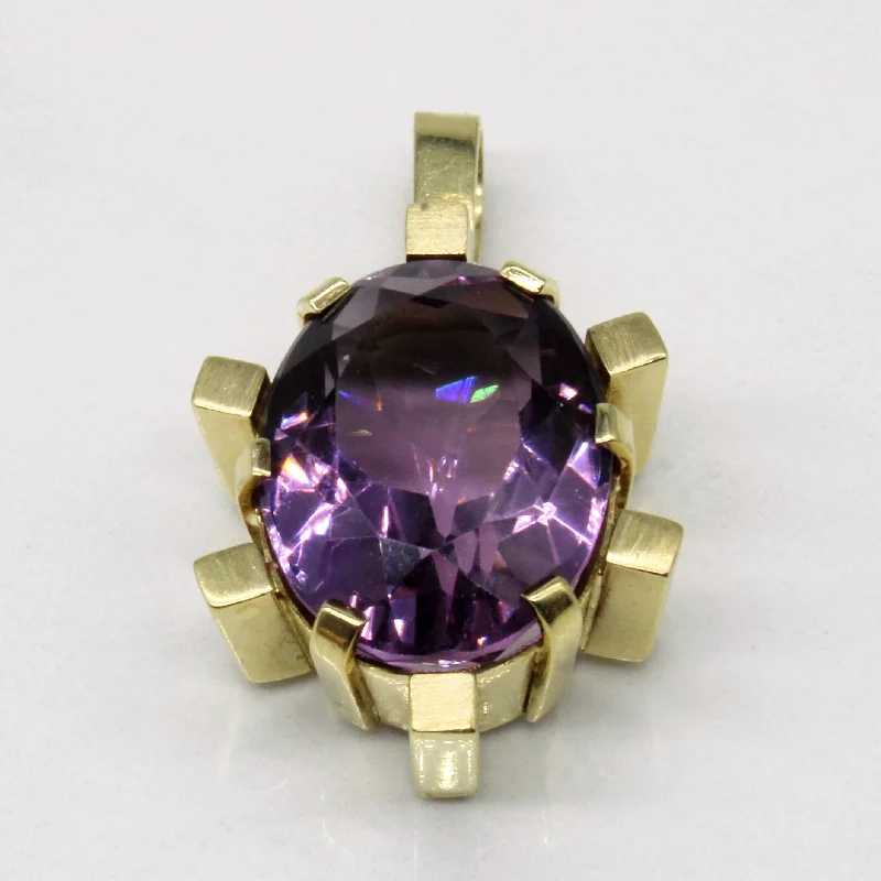 gold engagement ring vintage Large Amethyst Pendant | 11.25ct |