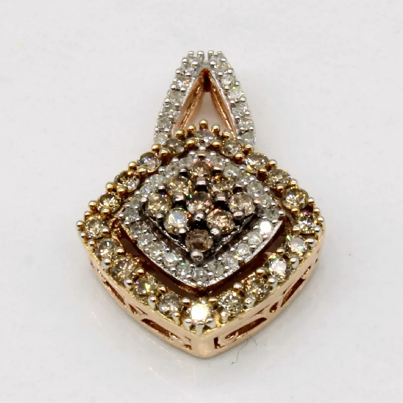minimalist cuff bracelet adjustable Light Brown & White Diamond Pendant | 0.30ctw, 0.12ctw |