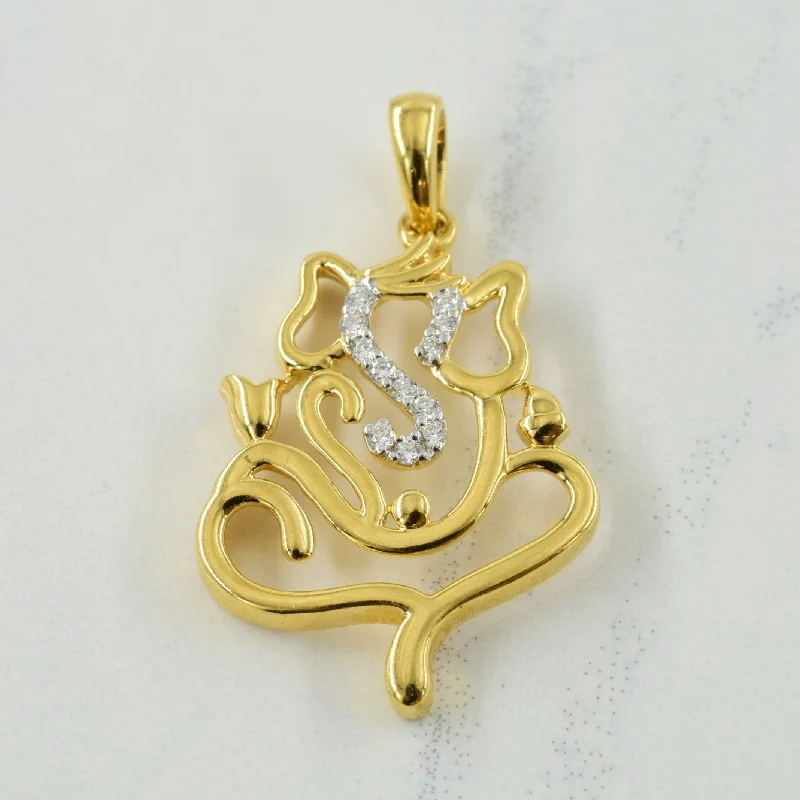 custom engraved wedding band Lord Ganesha Diamond Pendant | 0.06ctw |
