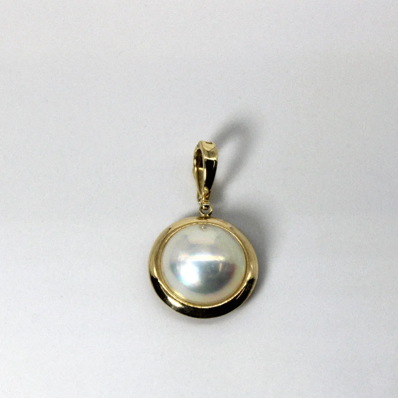 unique wooden bead necklace Mabe Pearl Pendant