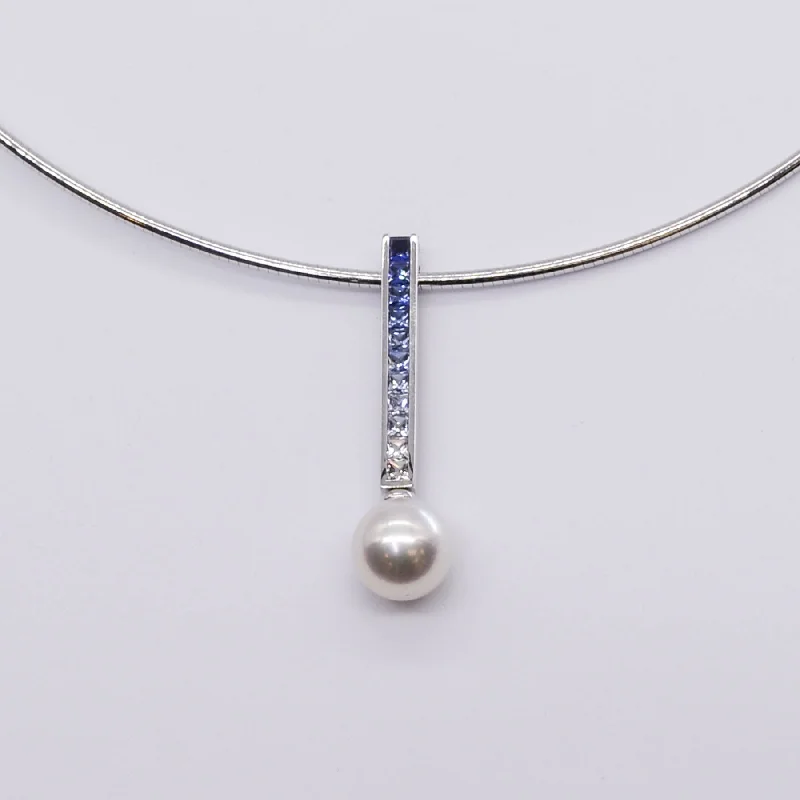 men’s braided leather bracelet 'Mikimoto' Elements of Life Akoya Pearl and Sapphire Ocean Necklace | 8.3mm, 0.85ctw | men’s braided leather bracelet 'Mikimoto' Elements of Life Akoya Pearl and Sapphire Ocean Necklace | 8.3mm, 0.85ctw |