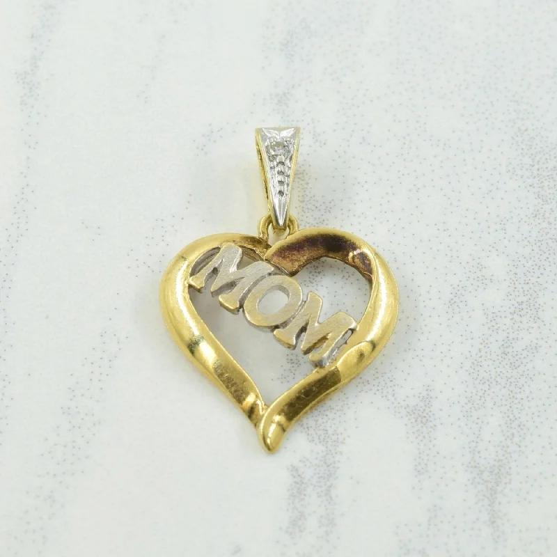 'Mom' Diamond Heart Pendant | 0.01ct |