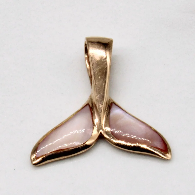 black and gold wedding band Mother of Pearl Fish Tail Pendant | 0.70ctw |
