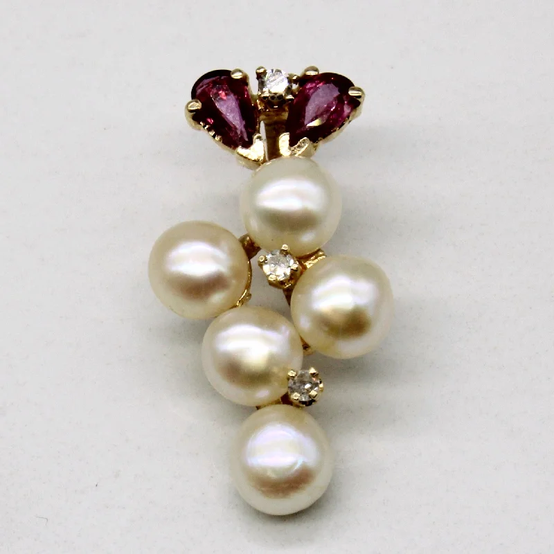 bohemian anklet with shells Multi Gem Pendant | 0.38ctw |