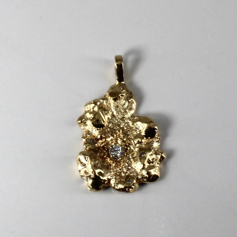 minimal diamond bar necklace Nugget Style Diamond Pendant | 0.21ctw |