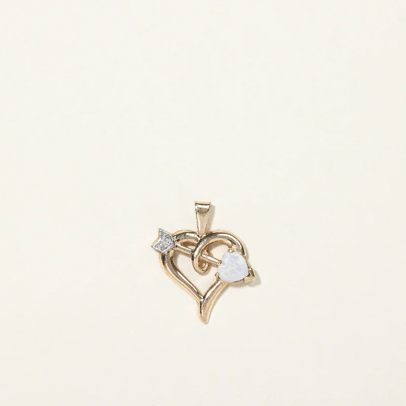 real diamond solitaire ring Opal & Diamond Heart Shaped Pendant | 0.25ct, 0.01ct |