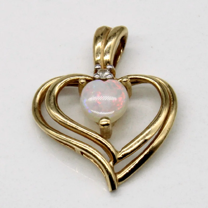 black pearl earrings classic Opal & Diamond Heart Pendant | 0.30ct, 0.01ct |