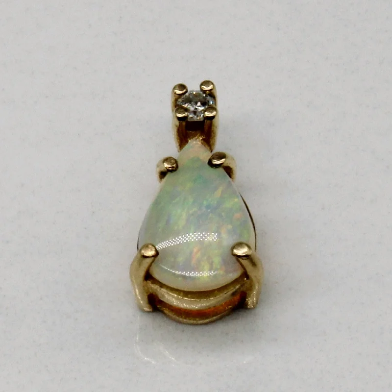 modern geometric earrings gold Opal & Diamond Pendant | 0.55ct, 0.03ct |