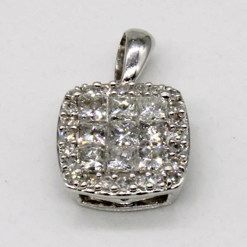 silver Celtic knot necklace Pave Set Diamond Pendant | 0.57ctw |