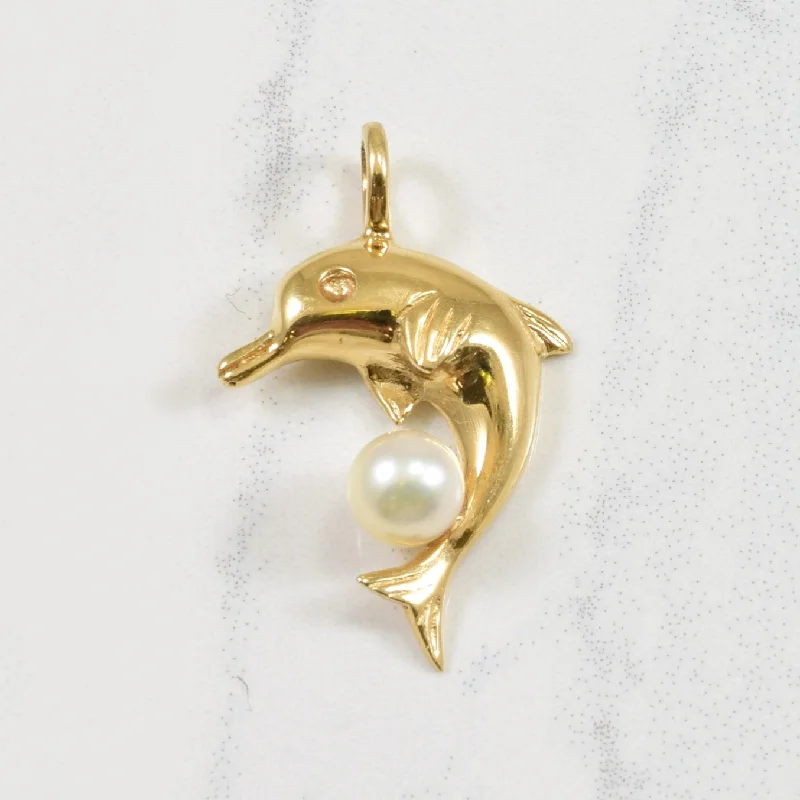 diamond halo stud earrings Pearl Dolphin Pendant
