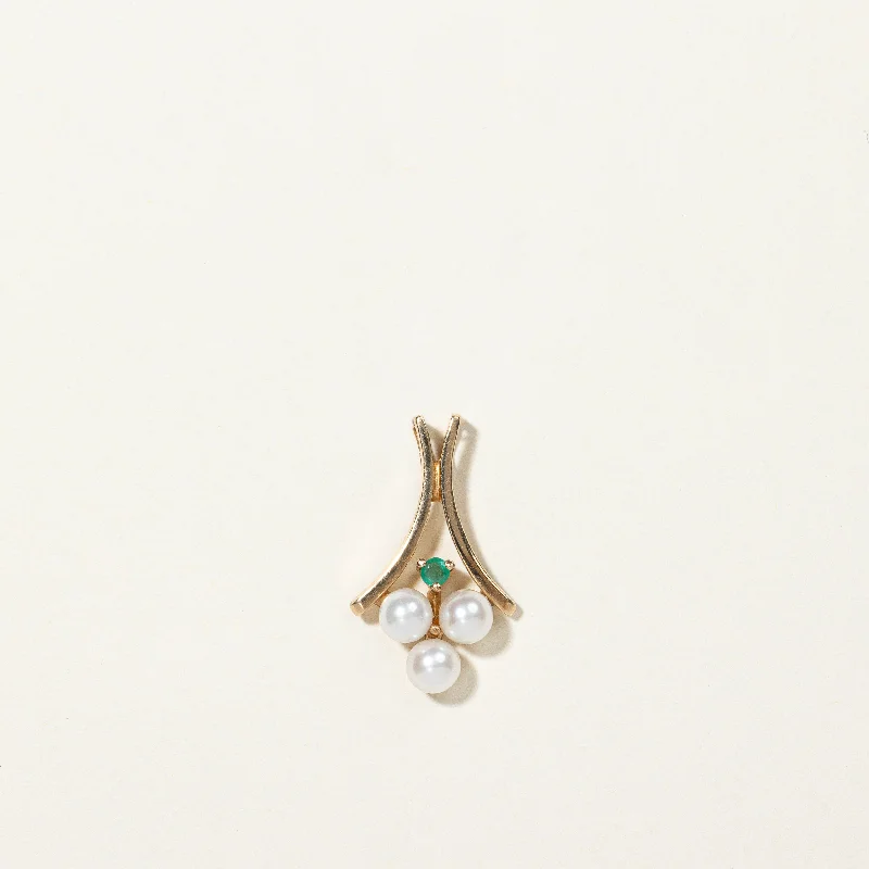 minimalist infinity ring Pearl & Emerald Pendant | 0.02ct |
