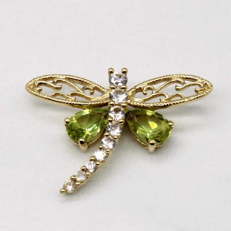 dainty beaded stretch bracelet Peridot & Synthetic White Sapphire Dragonfly Pendant | 0.80ctw, 0.25ctw | dainty beaded stretch bracelet Peridot & Synthetic White Sapphire Dragonfly Pendant | 0.80ctw, 0.25ctw |