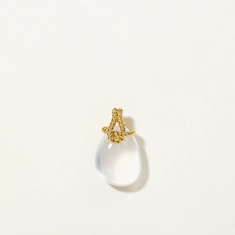 dainty gold chain earrings Quartz Drop Pendant | 14.50ct |