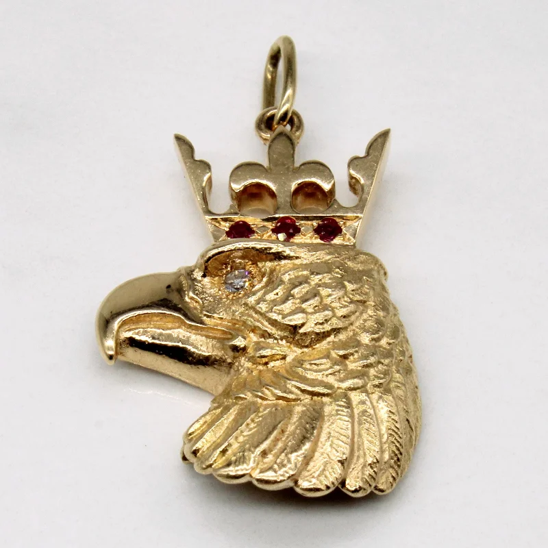 real smoky quartz pendant Ruby & Diamond Crowned Hawk Pendant | 0.09ctw, 0.03ct |