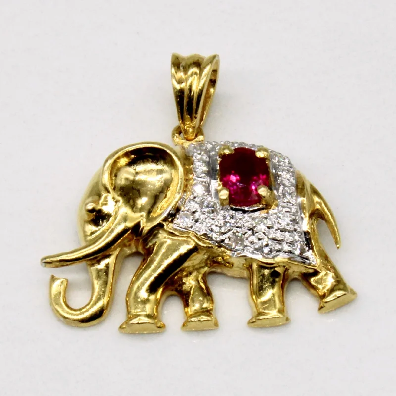 real opal ring for women Ruby & Diamond Elephant Pendant | 0.22ct, 0.07ctw |