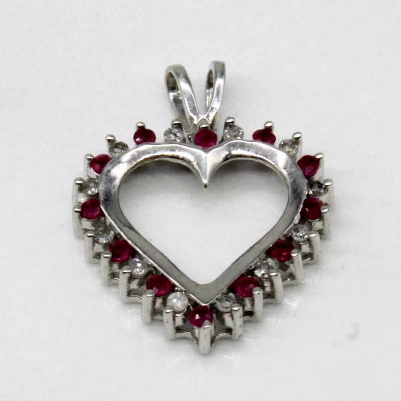 diamond wedding band for women Ruby & Diamond Heart Pendant | 0.12ctw, 0.10ctw |