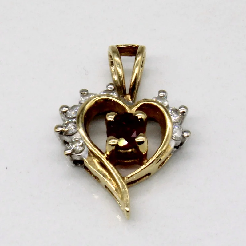 dainty silver hamsa bracelet Ruby & Diamond Heart Pendant | 0.15ct, 0.14ctw |