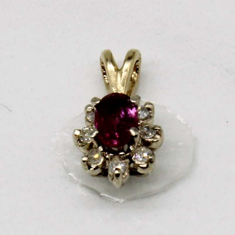 Ruby & Diamond Pendant | 0.20ct, 0.06ctw |