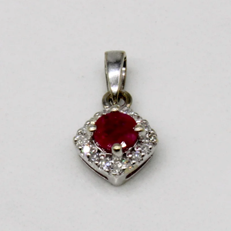 Ruby & Diamond Pendant | 0.27ct, 0.05ctw |