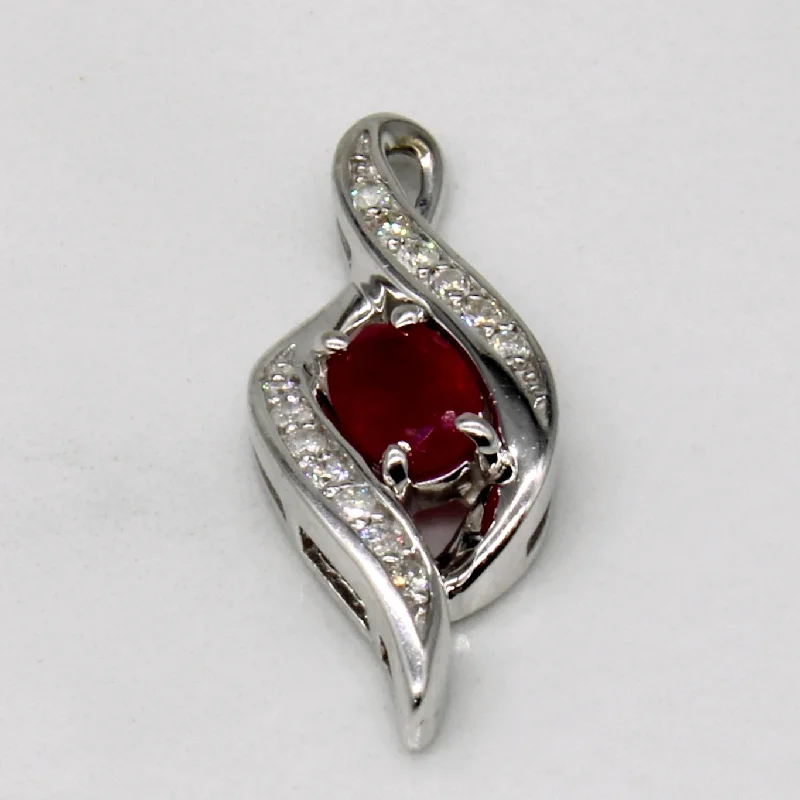 custom nameplate bracelet silver Ruby & Diamond Pendant | 0.35ct, 0.10ctw |