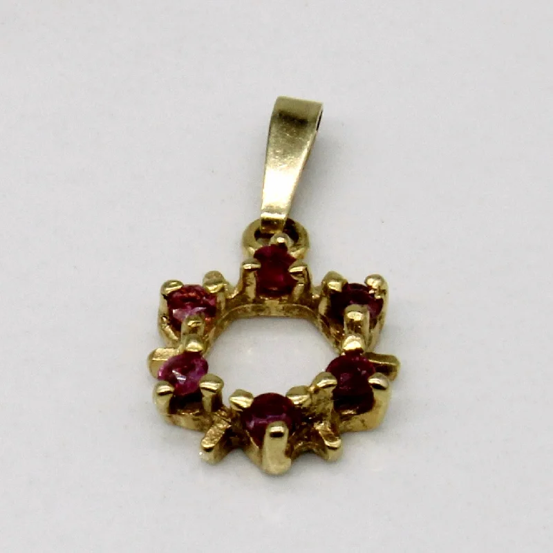 handcrafted crystal quartz ring Ruby Wreath Pendant | 0.18ctw |