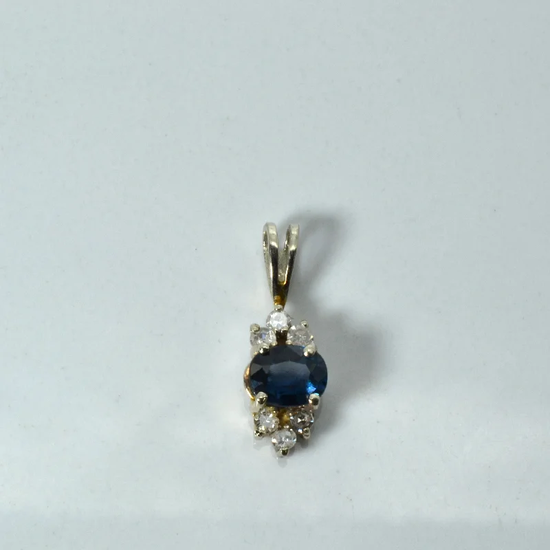 rose gold anklet chain Sapphire & Cluster Diamond Pendant | 0.45ct | 0.12ctw |