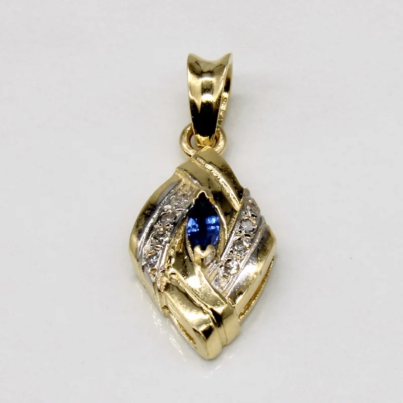 gothic claw ring men’s silver Sapphire & Diamond Pendant | 0.14ct, 0.08ctw |