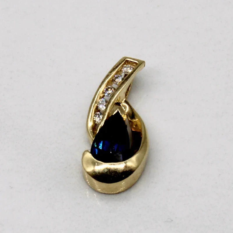 simple turquoise stud earrings Sapphire & Diamond Pendant | 0.45ct, 0.03ctw |