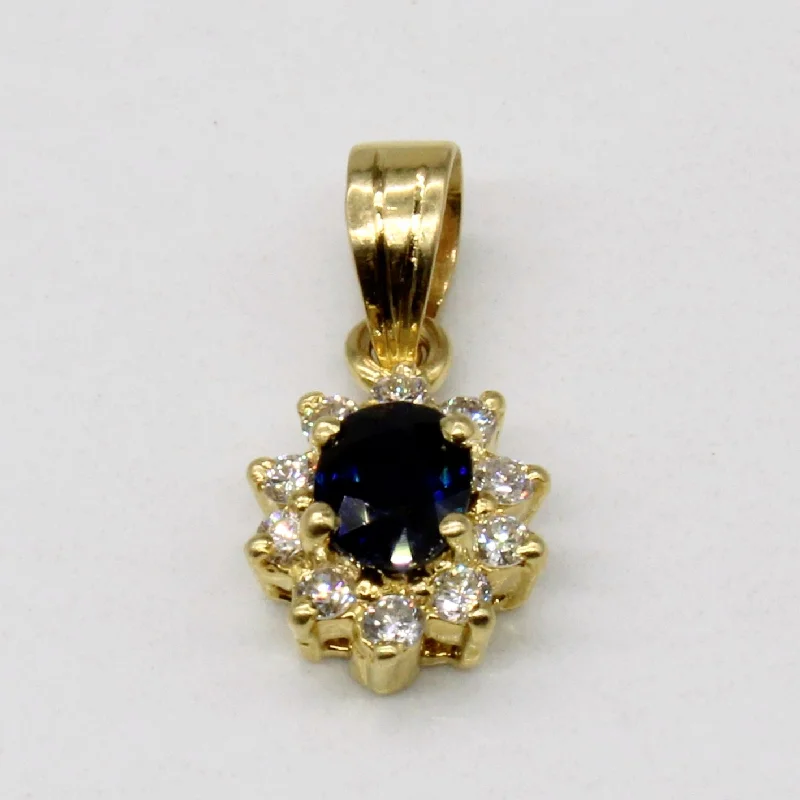 cubic zirconia tennis necklace Sapphire & Diamond Pendant | 0.45ct, 0.15ctw |