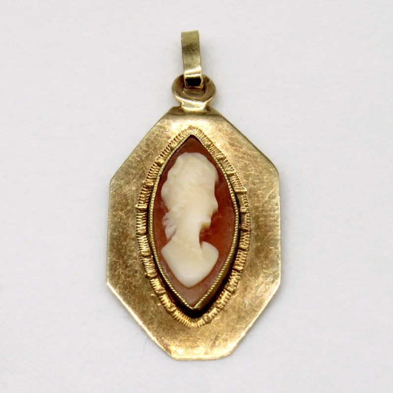 vintage marcasite brooch floral Seashell Cameo Pendant | 1.50ct |