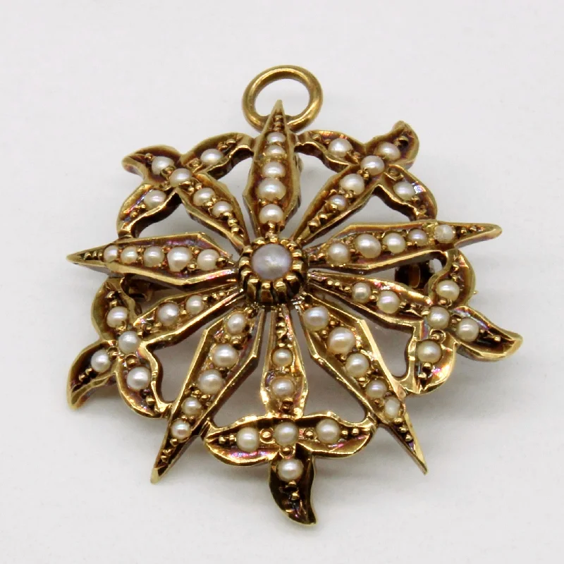 handcrafted turquoise necklace Seed Pearl Brooch & Pendant