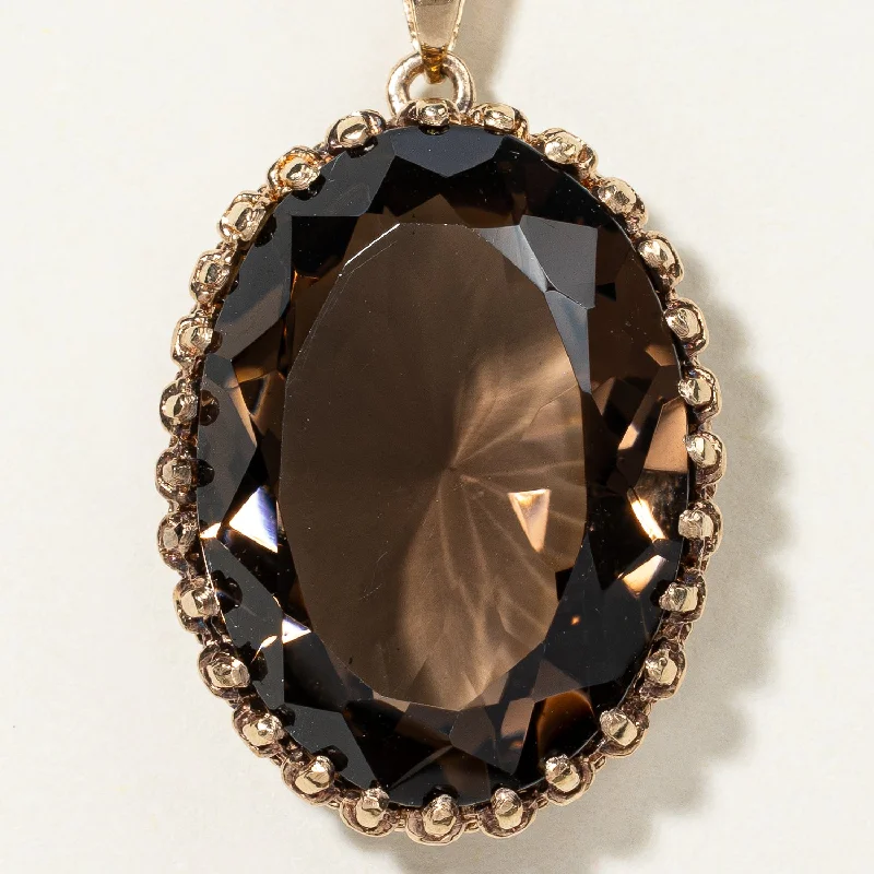 delicate gold band ring Smoky Quartz Pendant | 22.30ct |