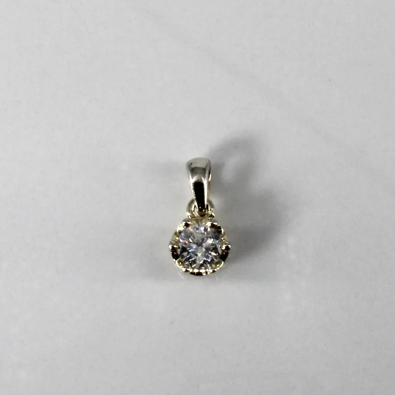 antique filigree wedding band Solitaire Diamond Pendant | 0.36ct |